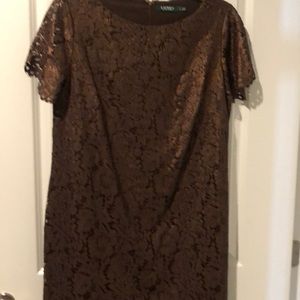 Metallic dark brown cocktail dress